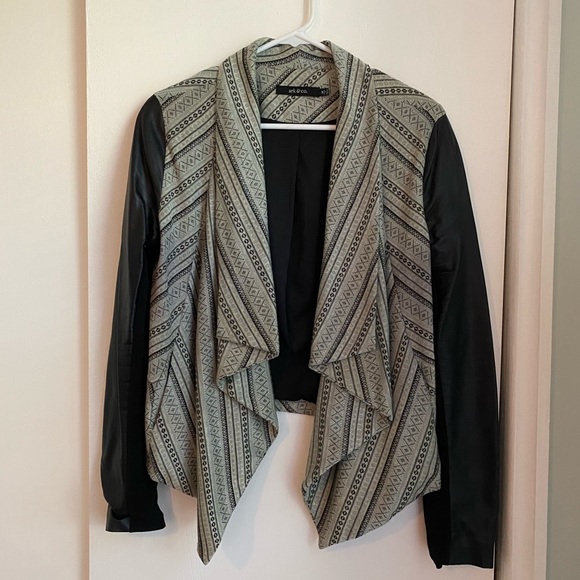 Ark & Co sweater Jacket with faux-leather sleeves - Picture 2 of 3